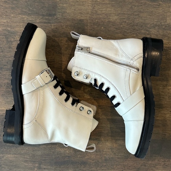 AllSaints Dusty Cap Toe Lug Sole Combat Boot Size 37 - Picture 2 of 10